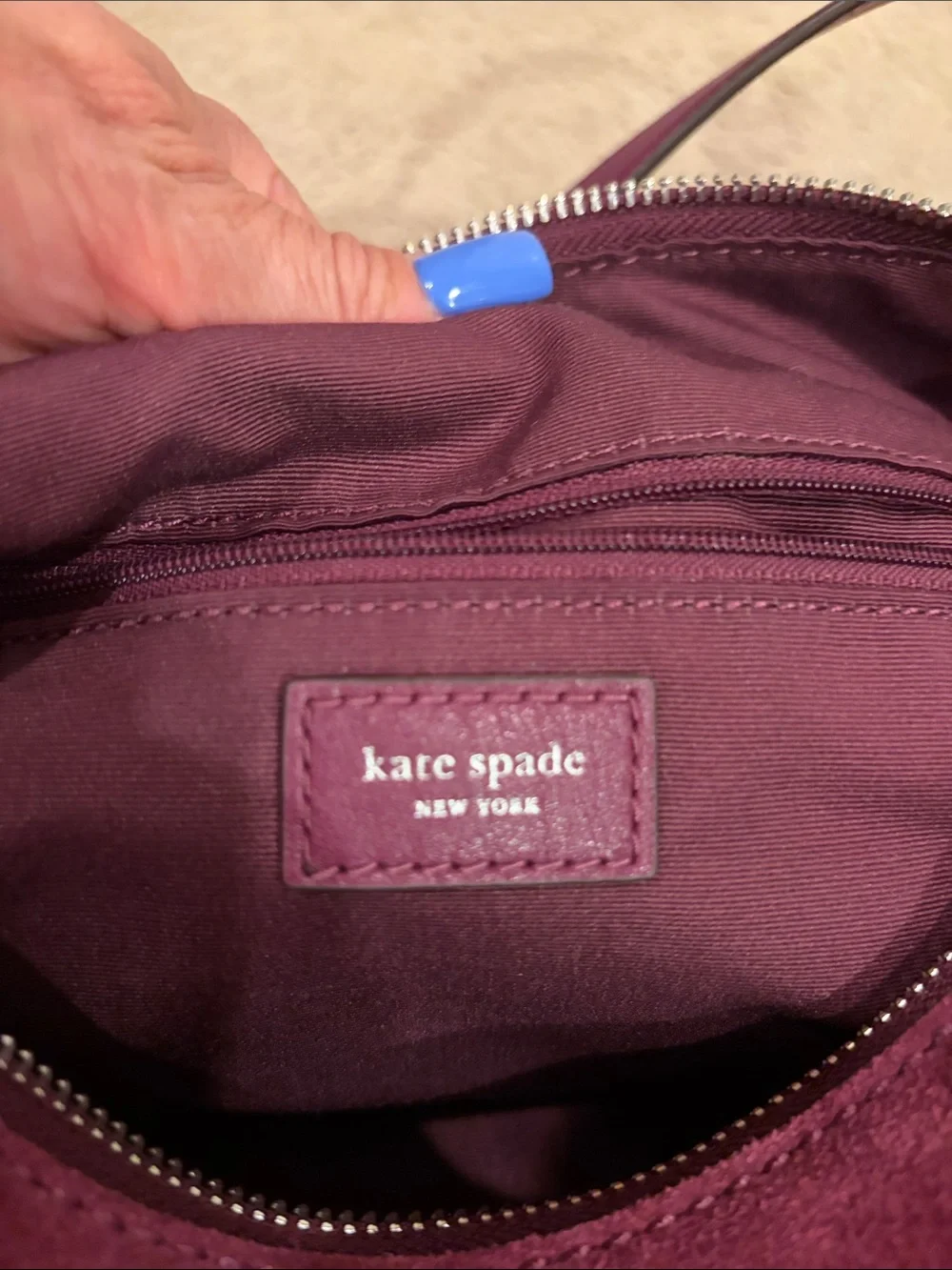 kate spade Suede Shoulder Bag in Wine